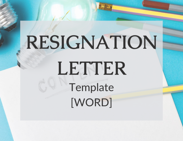Read more about the article Resignation Letter Template