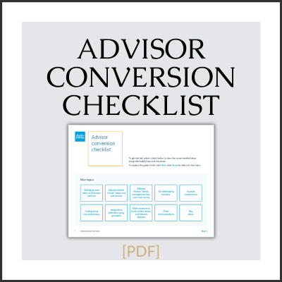 TD Ameritrade Charles Schwab Advisor Conversion Checklist