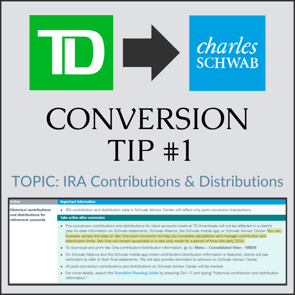 TD to Schwab CONVERSION TIP #1