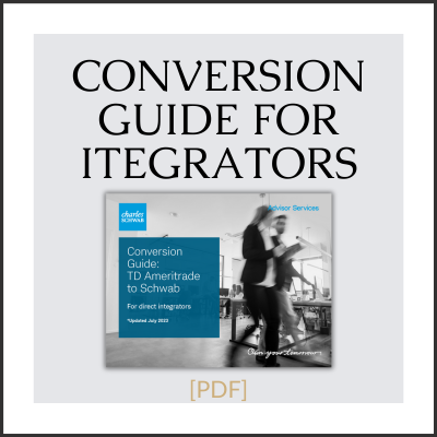 TD to Schwab Conversion Guide for Direct Integrators