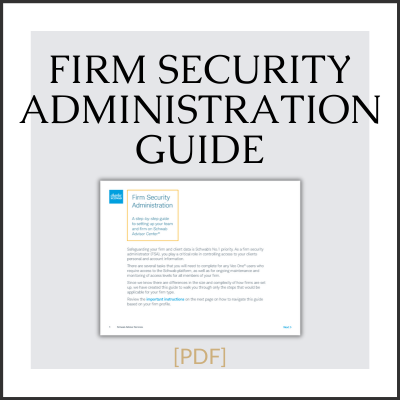 TD to Schwab Conversion Firm Security Administration Guide