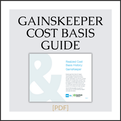 TD to Schwab Conversion Realized Cost Basis History Gainskeeper Guide