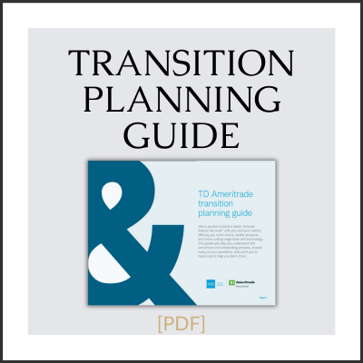 TD Ameritrade Charles Schwab Transition Planning Guide