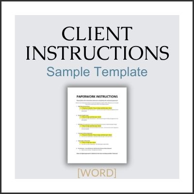 Client Instructions - Sample Template [WORD]