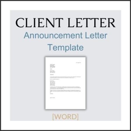 Client Announcement Letter Template
