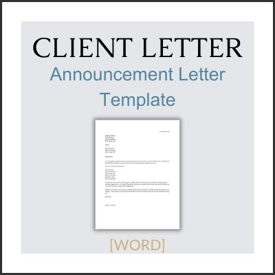 Client Letter - Announcement Letter Template [WORD]