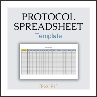 Protocol Spreadsheet - Template [EXCEL]
