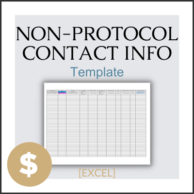 Non-Protocol Contact Info Data Collection - Template [EXCEL]